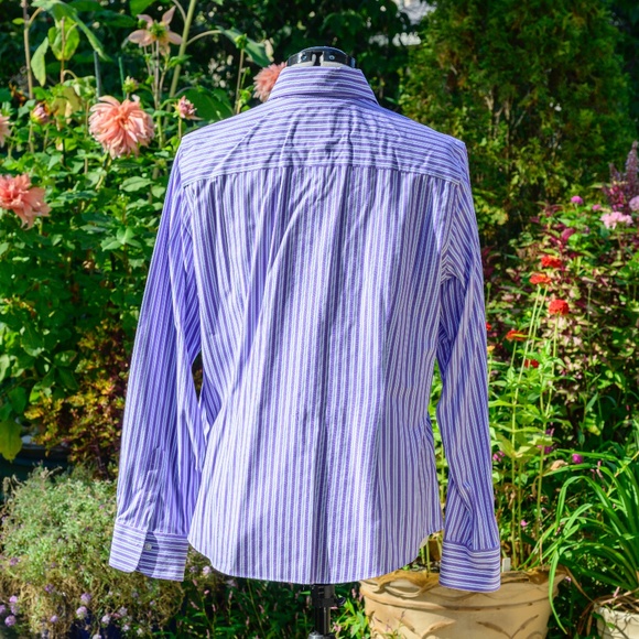 Brooks Brothers,NWOT Tailor'd Fit No-iron stretch Lg-sl lavender/wht,NeverWorn - Picture 3 of 5
